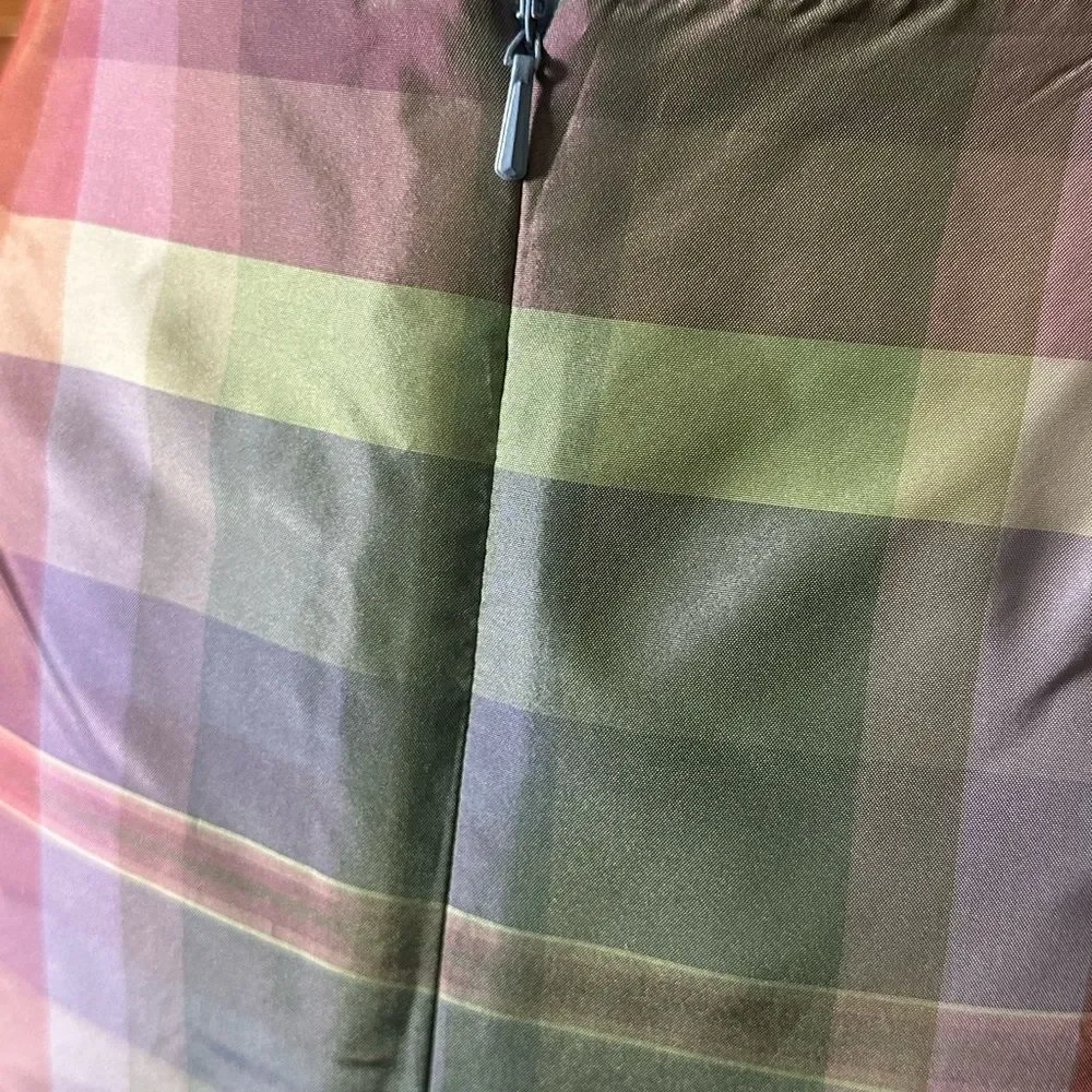 Talbots Kids Silk Maxi Multicolor Plaid A-Line Skirt